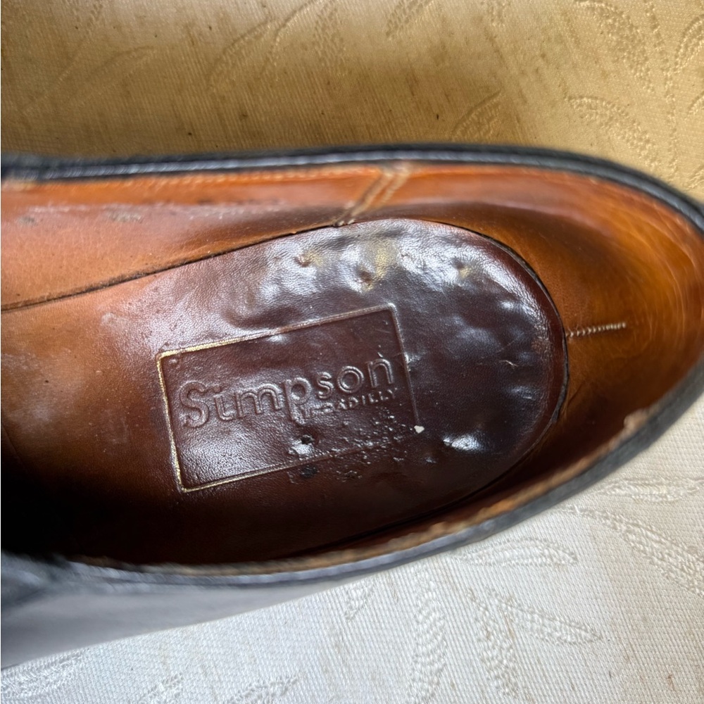 Vtg Simpson Piccadilly Men's Black Leather Chelsea Loafers UK 8.5 E / Tree incl. - Picture 8 of 15